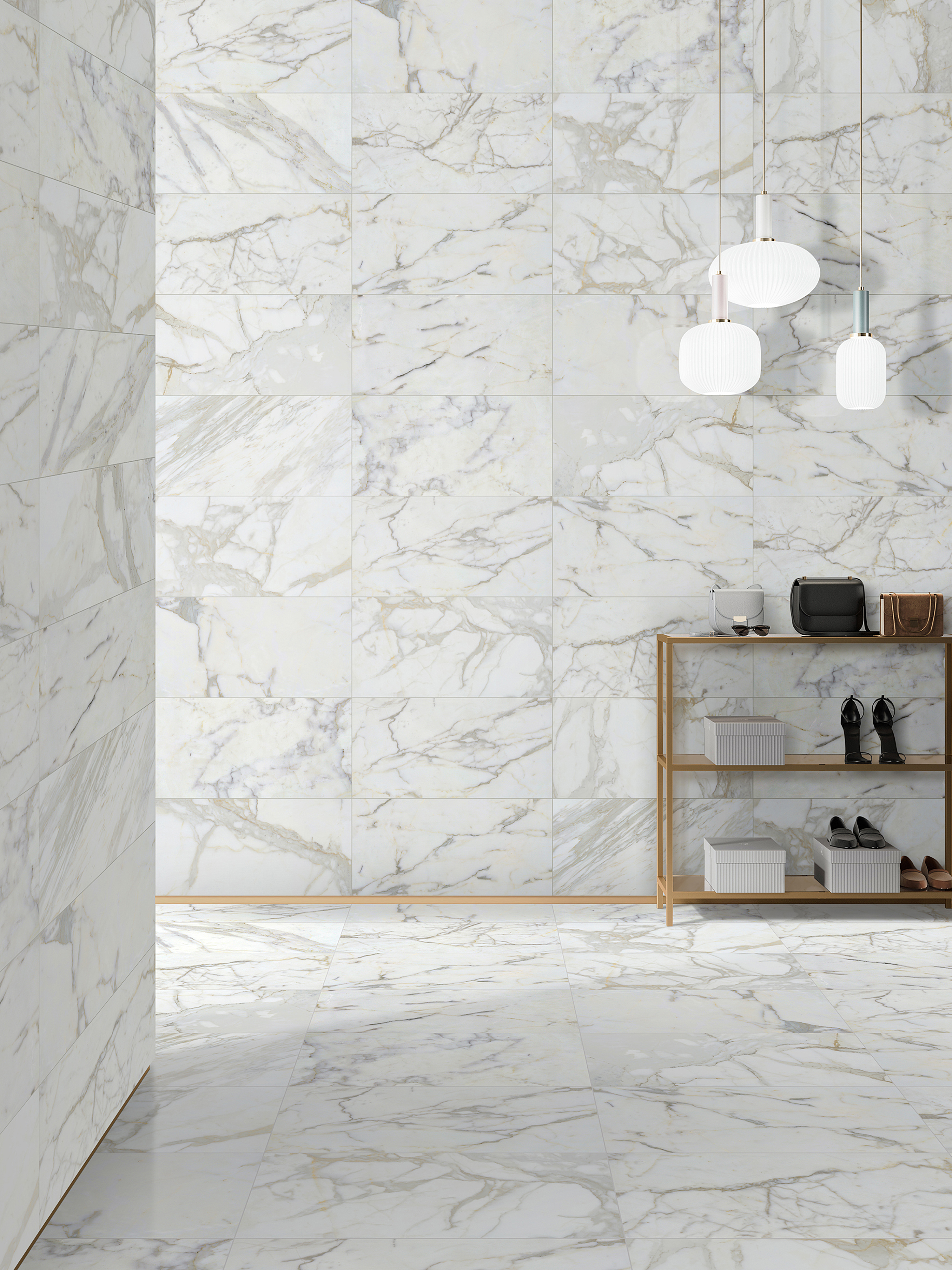 Calacatta Gold marble installation