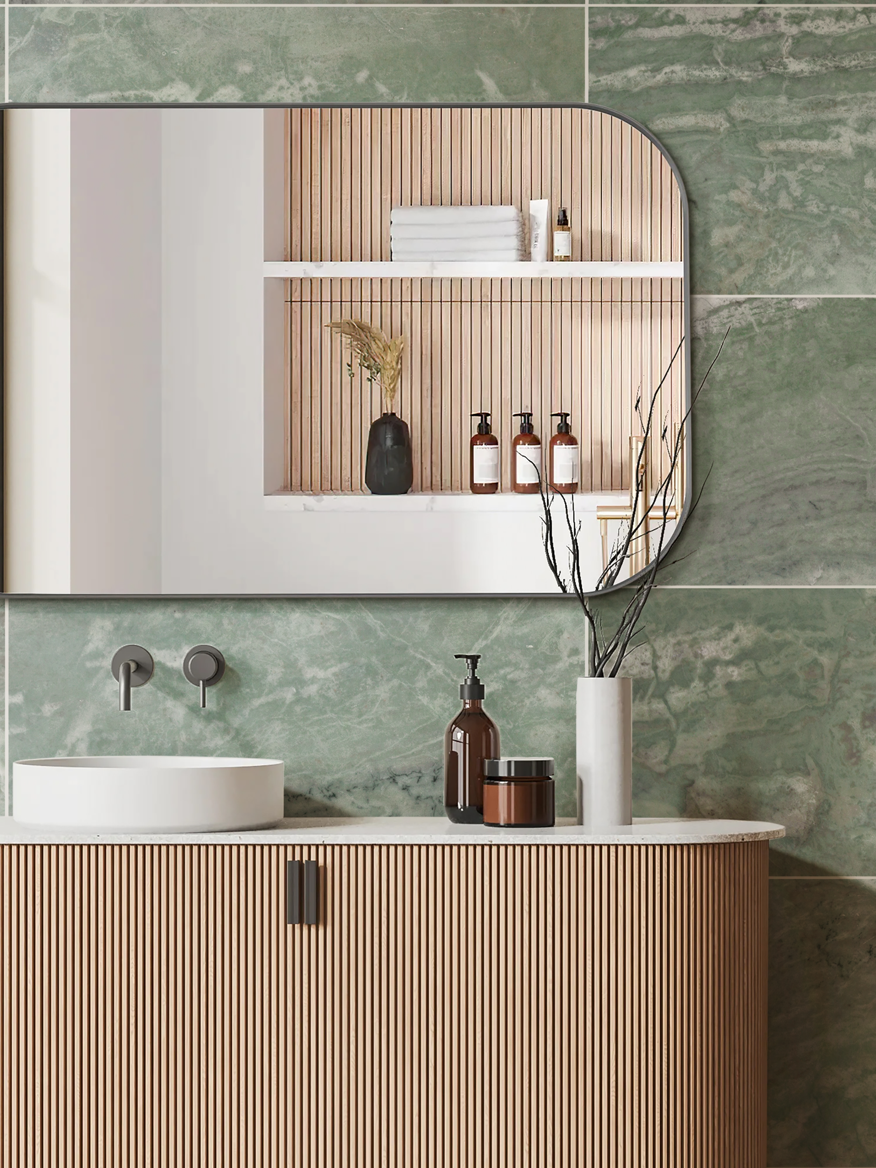 Emerald Desert marble bathroom